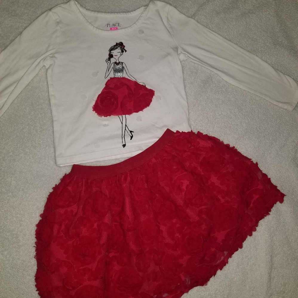 Long sleeve and skirt set